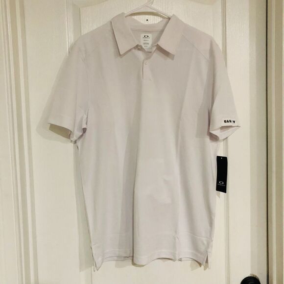 Oakley Men's Aero Ellipse‎ Golf Polo 2.0 Short Sleeve Moisture-Wicking White 2XL - Picture 4 of 8
